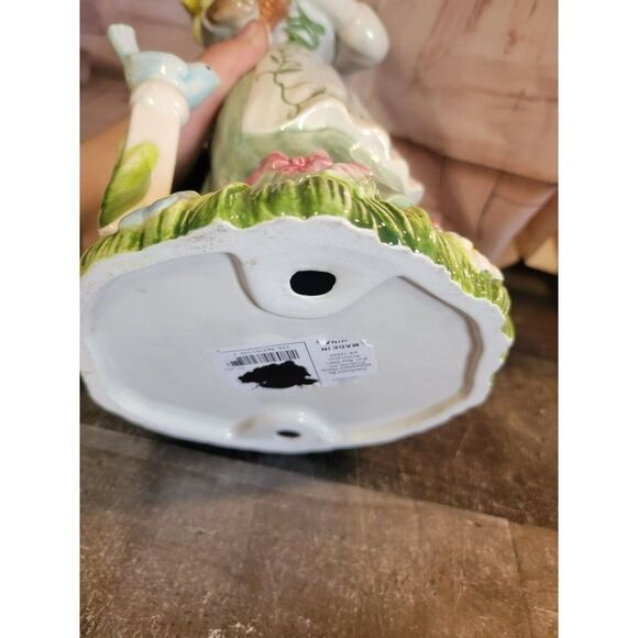 Ceramic gardening Bunny AS IS Easter flower bird - Picture 12 of 13